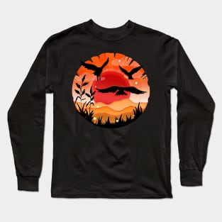 Birds on Sunset Long Sleeve T-Shirt